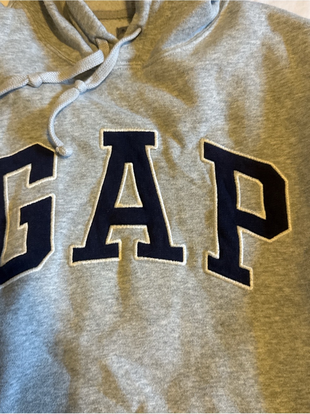 GAP  Crewneck Hoodie - Gray with Navy Letters